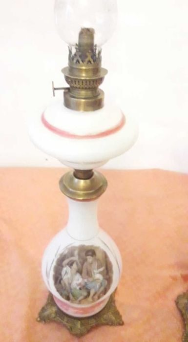 Lampa petrol din sticla pictura stil baroc