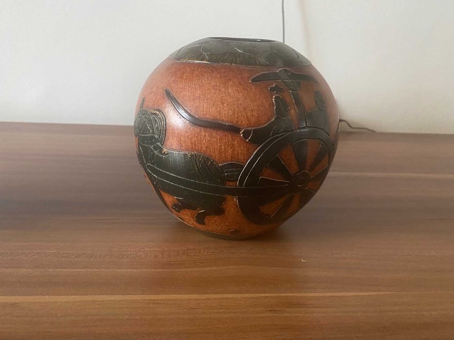 Set decorativ vaza si platou ceramic