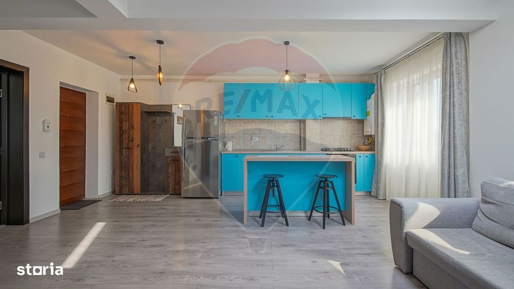 Apartament 2 camere, 53 mp, open space, mobilat&utilat, Sânpetru