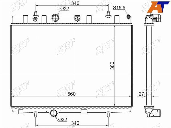 Радиатор Peugeot 1007