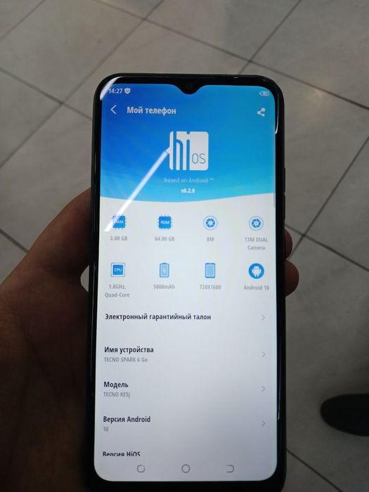 TECNO  spark 6 go этот телефон  в хорошем состоянии  64gb
