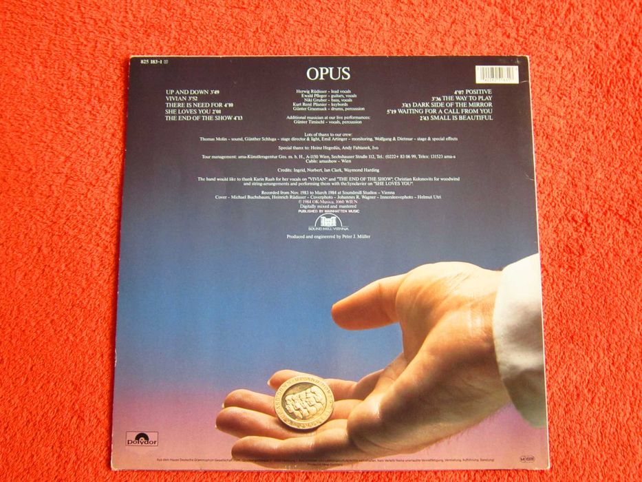 vinil Opus ‎- Up And Down  Germania 1984 impecabil