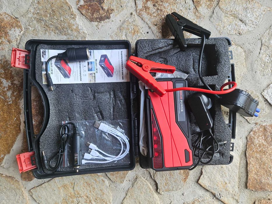 Стартер за кола, 1000A Peak 32000mAh Преносим стартер за кола 12V