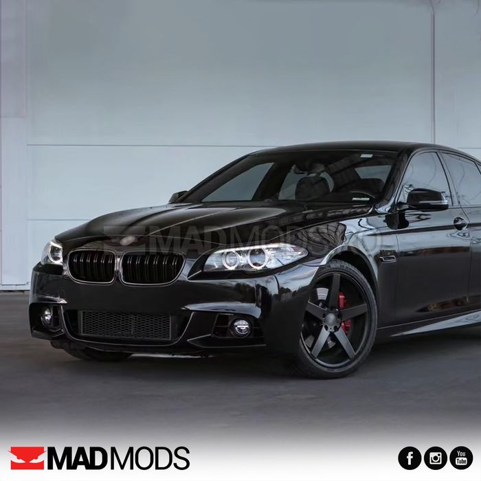 Set grile duble M BMW Seria 5 F10 F11 M5 2010-2017, Negru Lucios