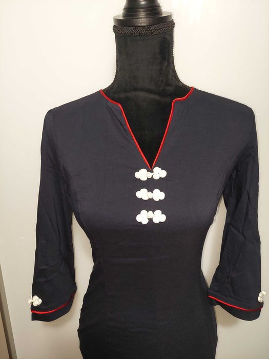 Camasa Fofy office bleumarin cu brandenburg TRANSPORT GRATUIT