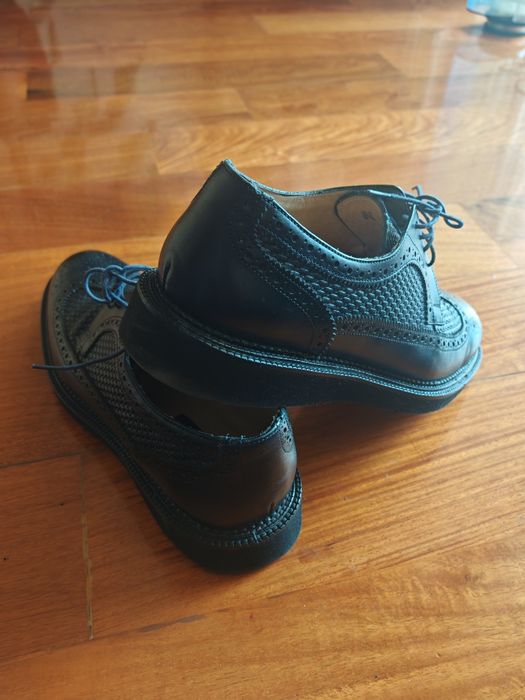 Мъжки обувки швейцарски модел от черна кожа Angel ruffo.