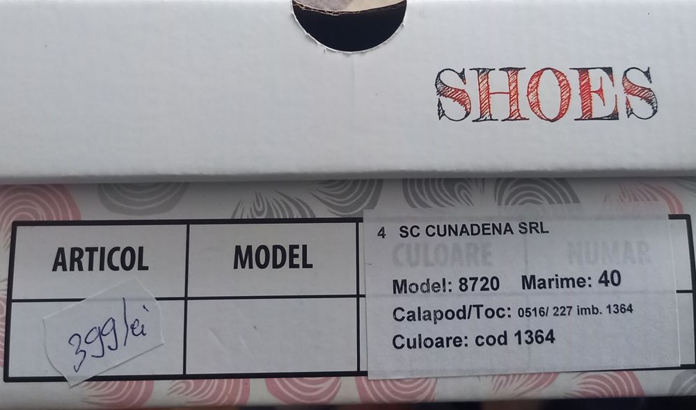 Pantofi piele noi, Mar 40