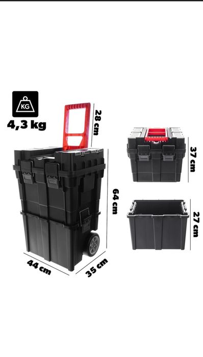Cutie de unelte, plastic, 64x44x35cm, design modular, mobilitate usoar