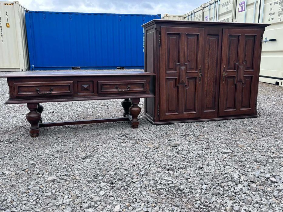 Винтидж, ретро, старинен скрин, шкаф, масичка