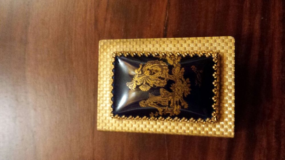 Set suporti țigări-chibrituri,porțelan Limoges,suflat aur 22k,vintage