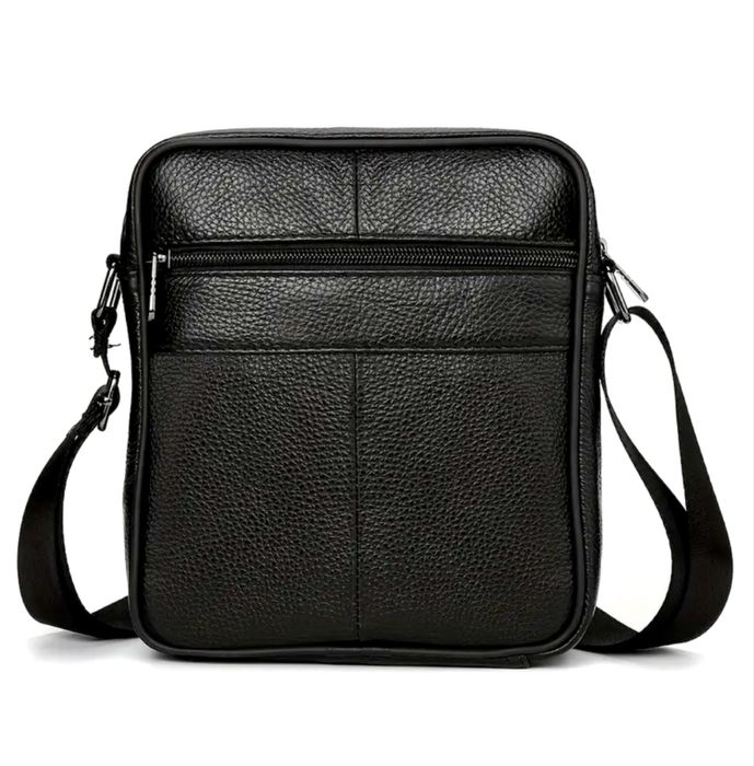 Мъжка изискана кожена чантичка /Черна с широко приложение -10%Промоция