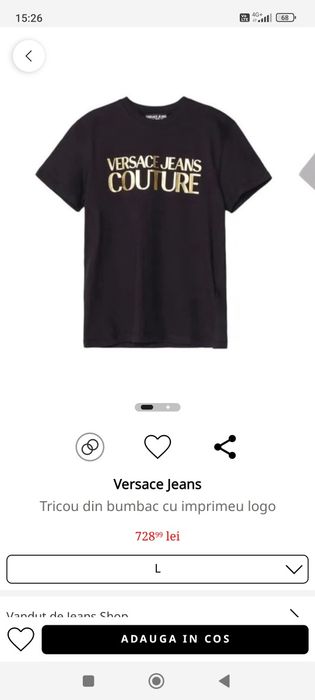 Tricou HUGO BOSS VERSACE JEANS COUTURE original 100%  marimea L,XL colectia noua Versace Cavalli