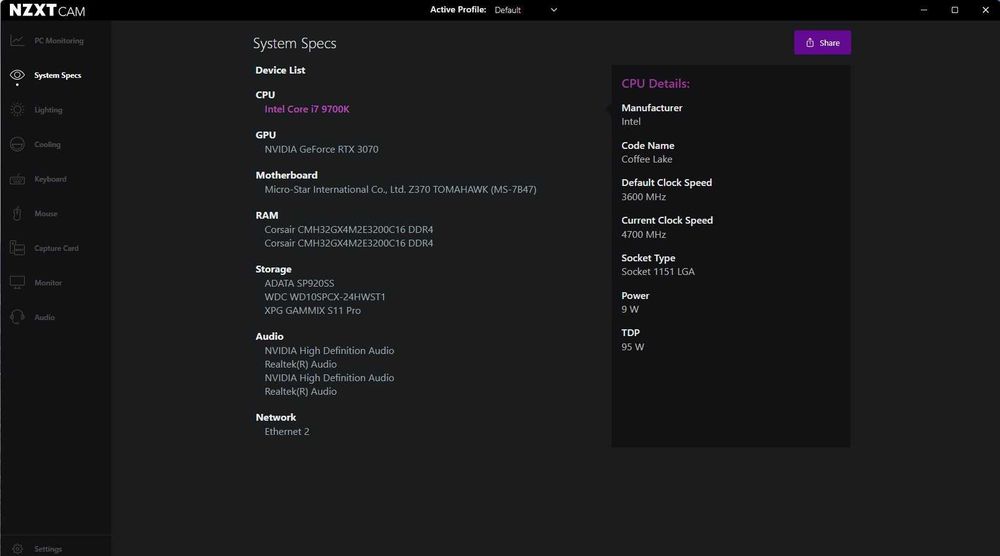 Гейминг PC i7-9700K / RTX 3070 Gaming X Trio / 32GB / NZXT Kraken X53