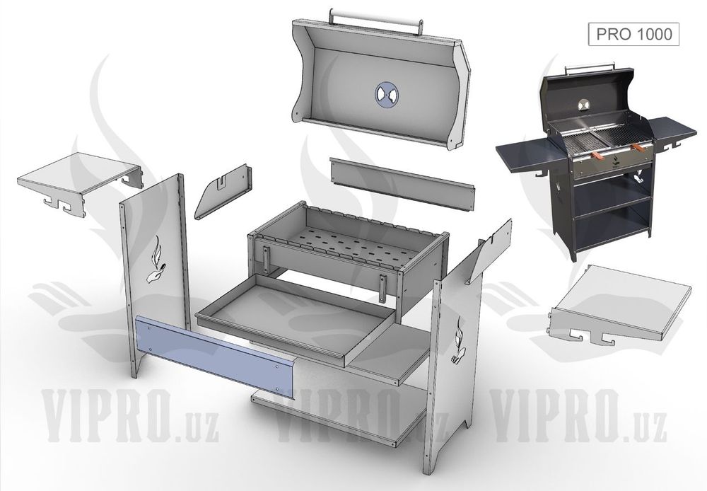 Мангал-Гриль-Барбекю PRO-1000