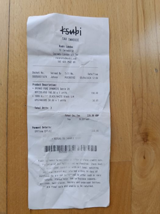 Ksubi Дънки с касова бележка