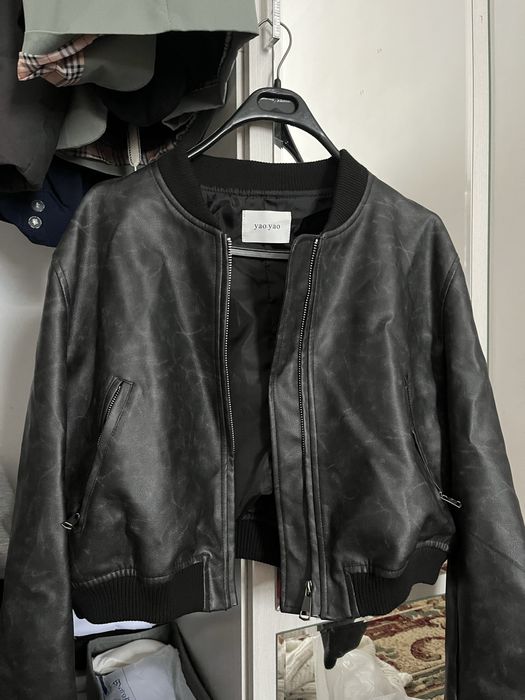 кожаный бомбер,кожанка