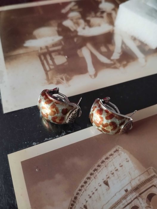 Обеци сребро иемайл