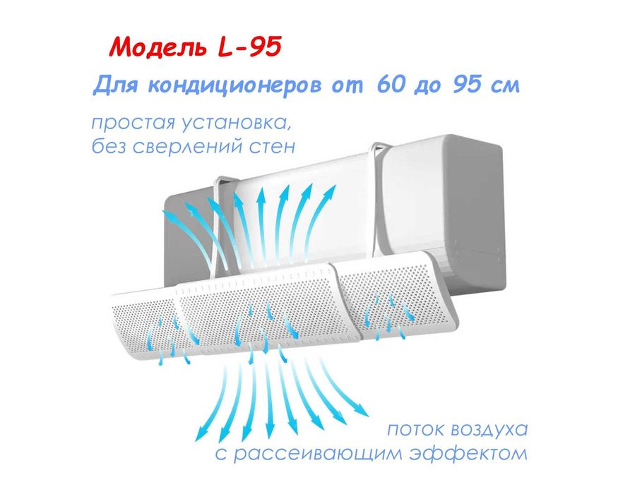 Экран для кондиционера от 60 до 95 см, дефлектор потока воздуха