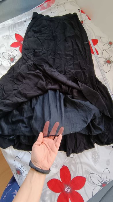 Fusta lunga neagra dubla, marimea S 36