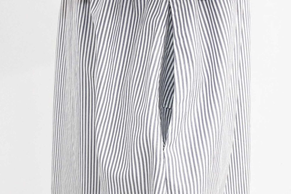 Arket оригинална дамска рокля миди сиво бяло райе 38