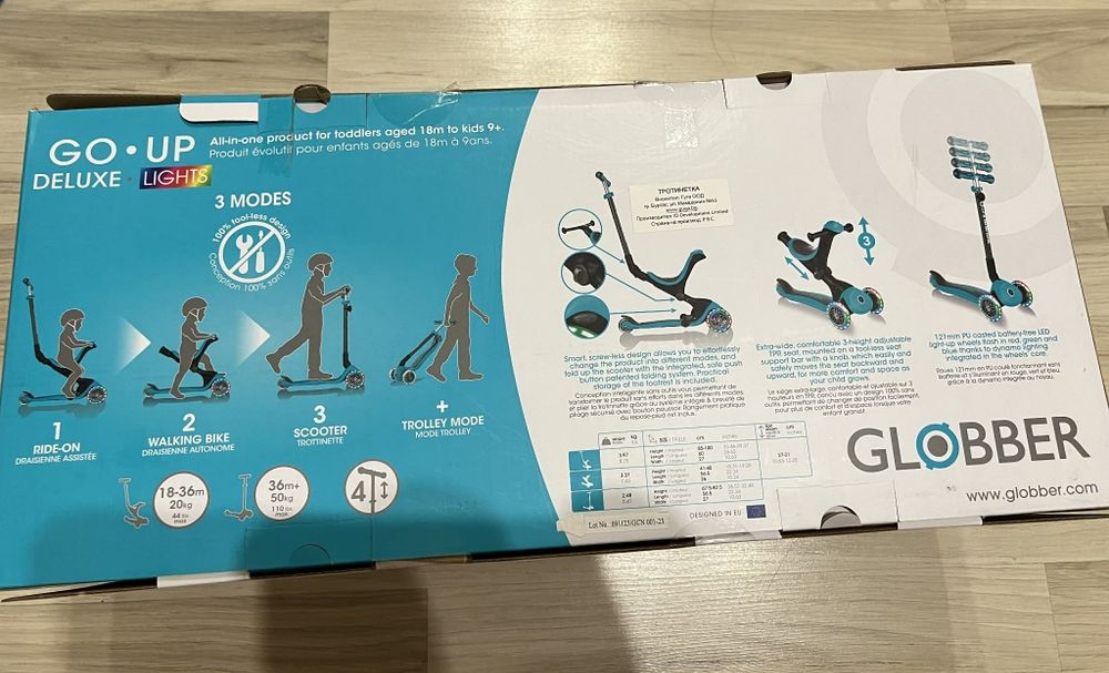 Тротинетка Globber Go Up Deluxe Lights 3 в 1 - НОВА