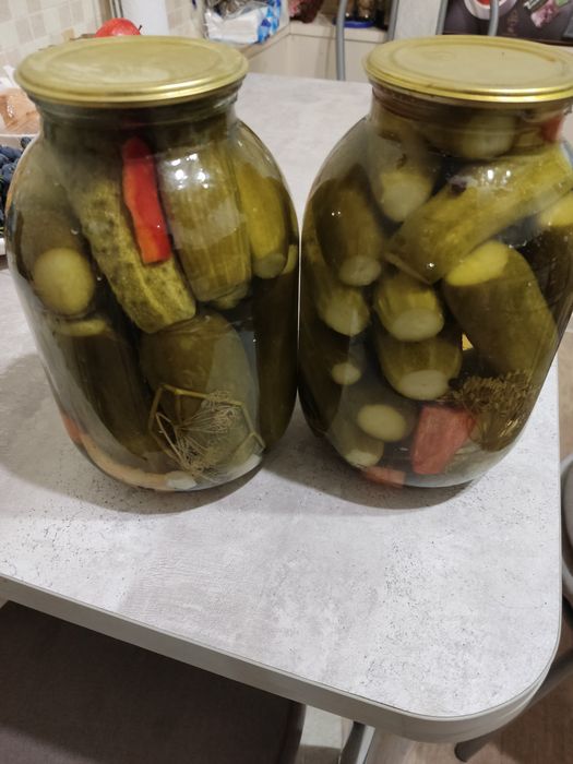 Продаются соленые огурцы.