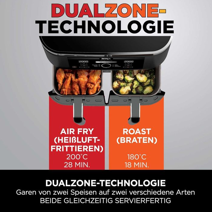 Двузонов фритюрник/Еър фрайър Ninja Foodi Dual Zone 6в1 (AF300EU) 7.6L