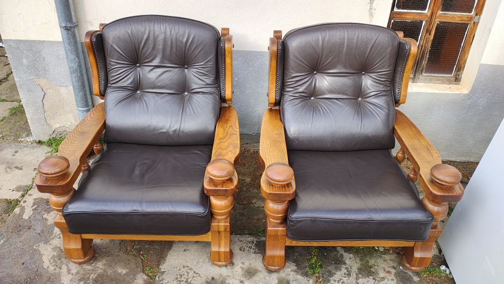 Кожени фотьойли от масивно дърво