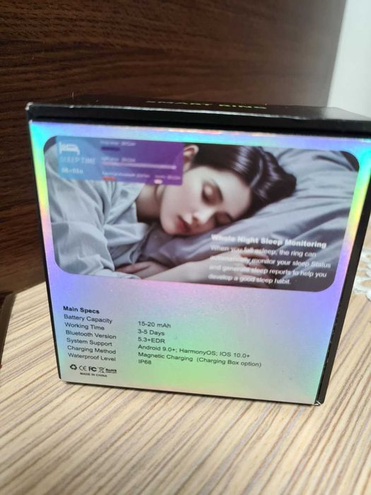 Smartring Fitness Argintiu #9, SpO2, Puls, Somn, IP68, Android/iOS