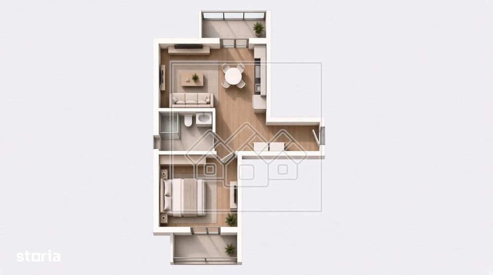 Ap 2 camere(42 mp) + 2 balcoane - Zona Ciresica