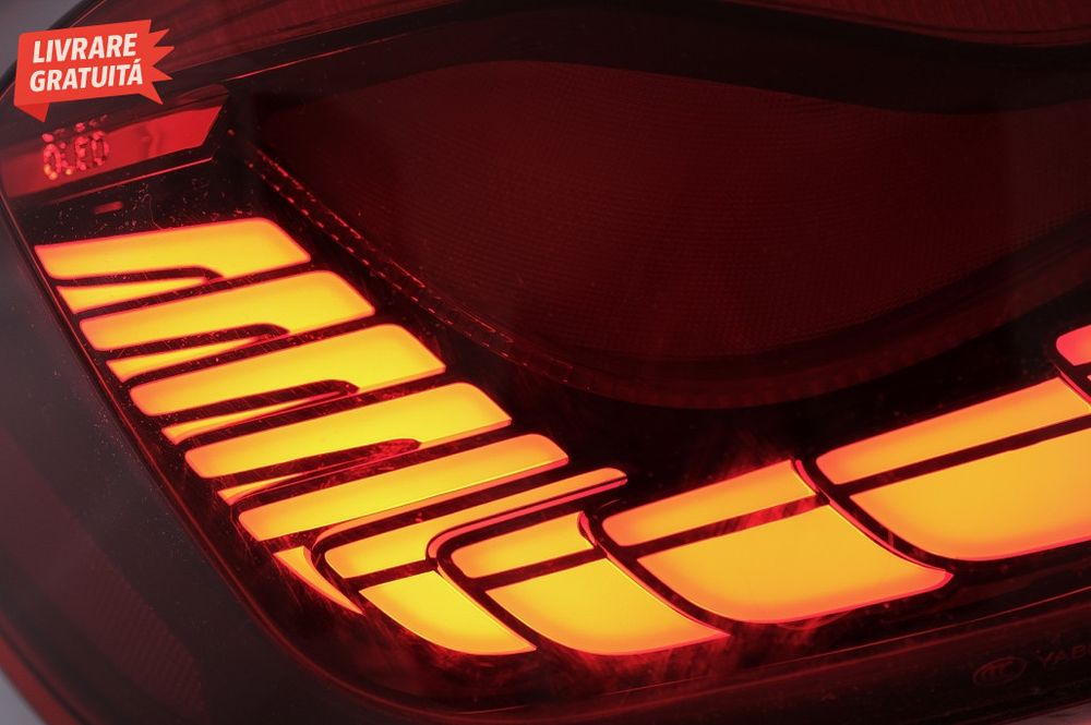 Stopuri OLED BMW Seria 5 F10 (2011-2017) Rosu Clar cu semnal dinamic