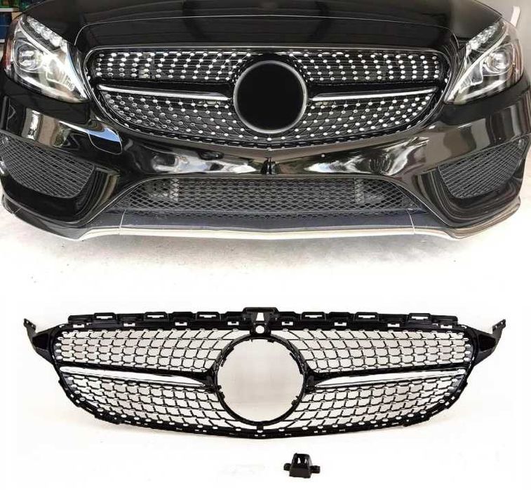 Хром/черна диамантена решетка Mercedes C класа W205 седан S205 комби