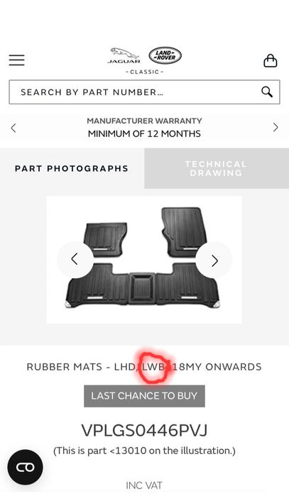 Covorase/Presuri noi originale Range Rover Vogue L405 LWD, an 2013-202