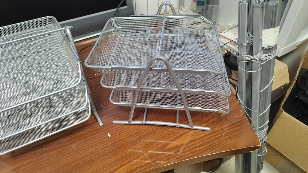 Метален органайзер за документи - Поставка за документи -  с 3 рафта