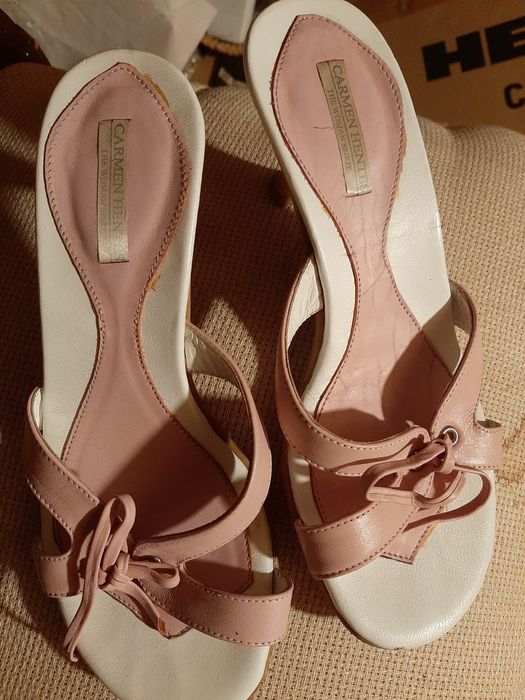 Saboți piele cu toc mar.35