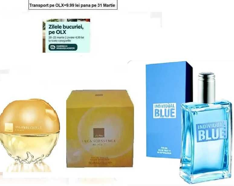 Noul parfum Incandessence Bright/Ea 50ml&Individual Blue/El 100ml-Avon