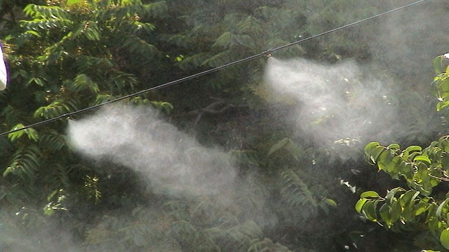 Sistem de racire prin pulverizarea apei, cu pompa de medie presiune