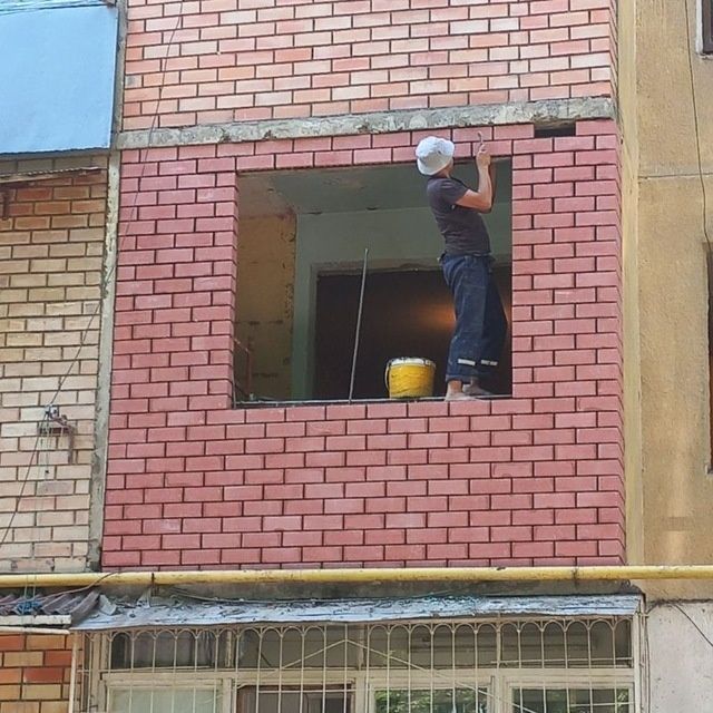 Balkonga g'isht teramiz. Kladka balkon. Керпичная кладка балконов
