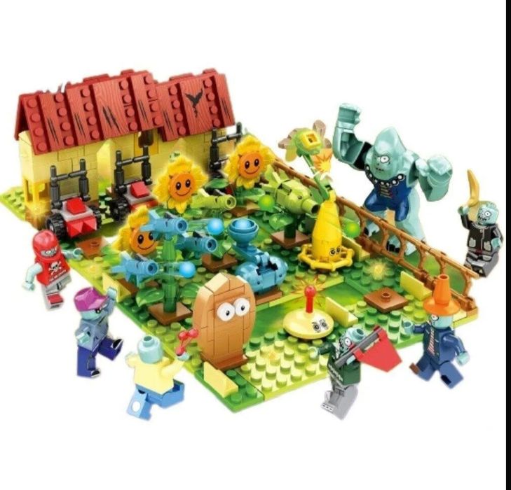 Конструктор "Зомби против растений. Битва в саду" 3в1 (457 деталей)