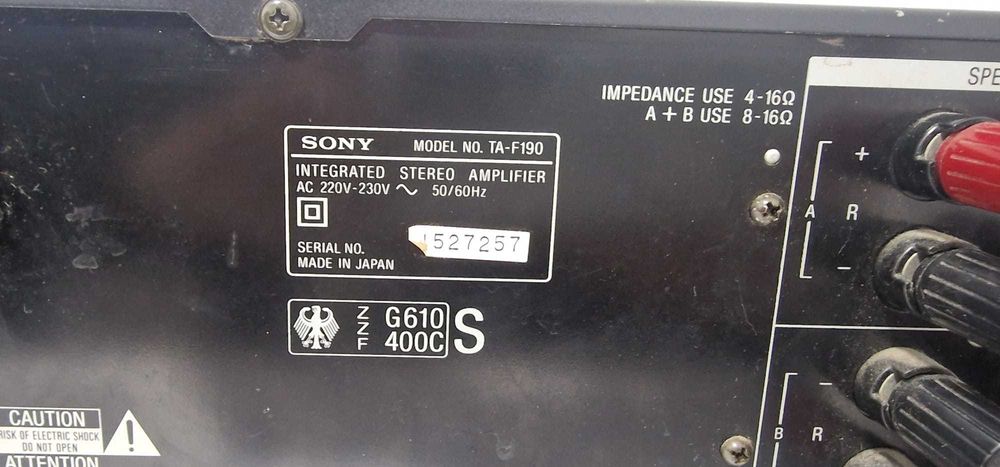 Amplificator Sony model: TA-F190 in stare foarte buna! Made in Japan!!