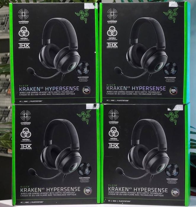 Razer kraken v3 hypersense Вибрация Проводные Наушники RGB