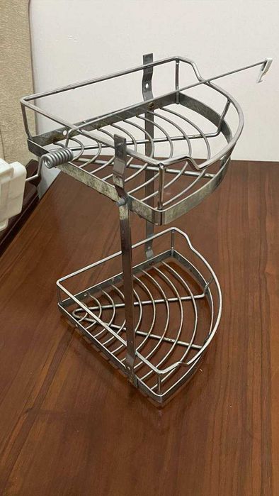 Набор для ванны: Сифон + Угловая Металлическая Полка