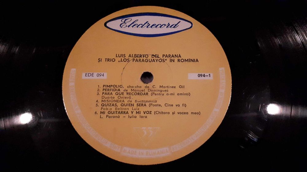 Disc vinil celebru: Luis Alberto Del Parana si  Trio "Los Paraguayos"
