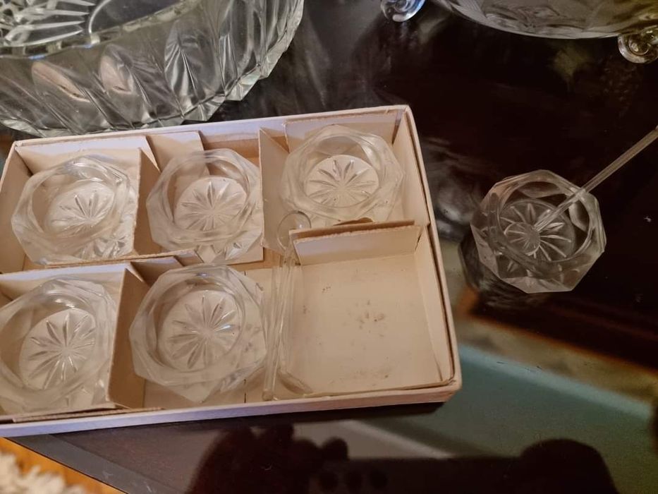 Bomboniere, boluri, platouri din cristal masiv, vintage