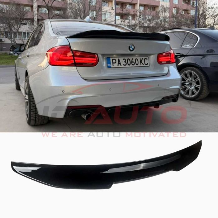 Спойлер за BMW F30 (2011–2019) – PSM стил – черен гланц, бмв ф30 лип тунинг