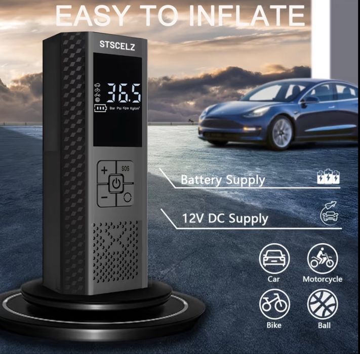 Нов Преносим електрически компресор за гуми 150 PSI