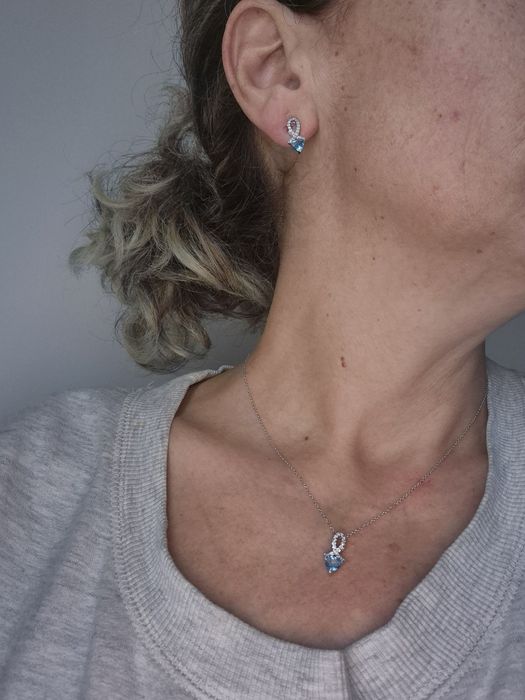 Set nou din aur 14k cu diamante