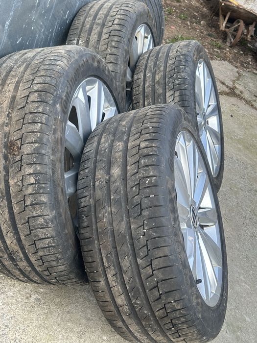 Jante aliaj originale VW R17 + anvelope Continental vară