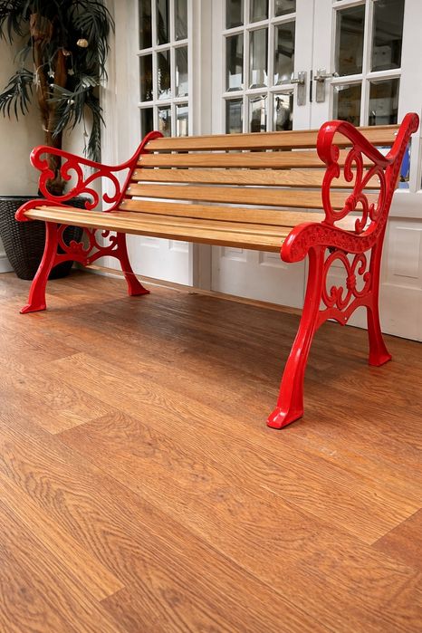 Bănci din fontă din secXVIII, în stil victorian, recondiționate,stejar