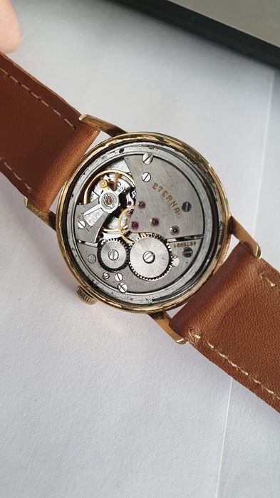 Антикварен швейцарски позлатен мъжки ръчен часовник ETERNA